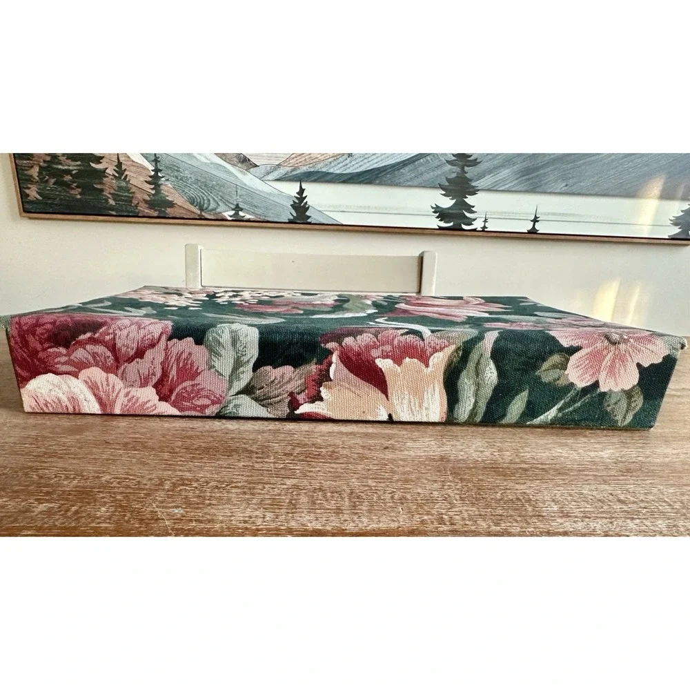 VINTAGE‎ FLORAL FABRIC COVERED JEWELRY BOX CIRCA 1980s-1990s 14" - Picture 4 of 6